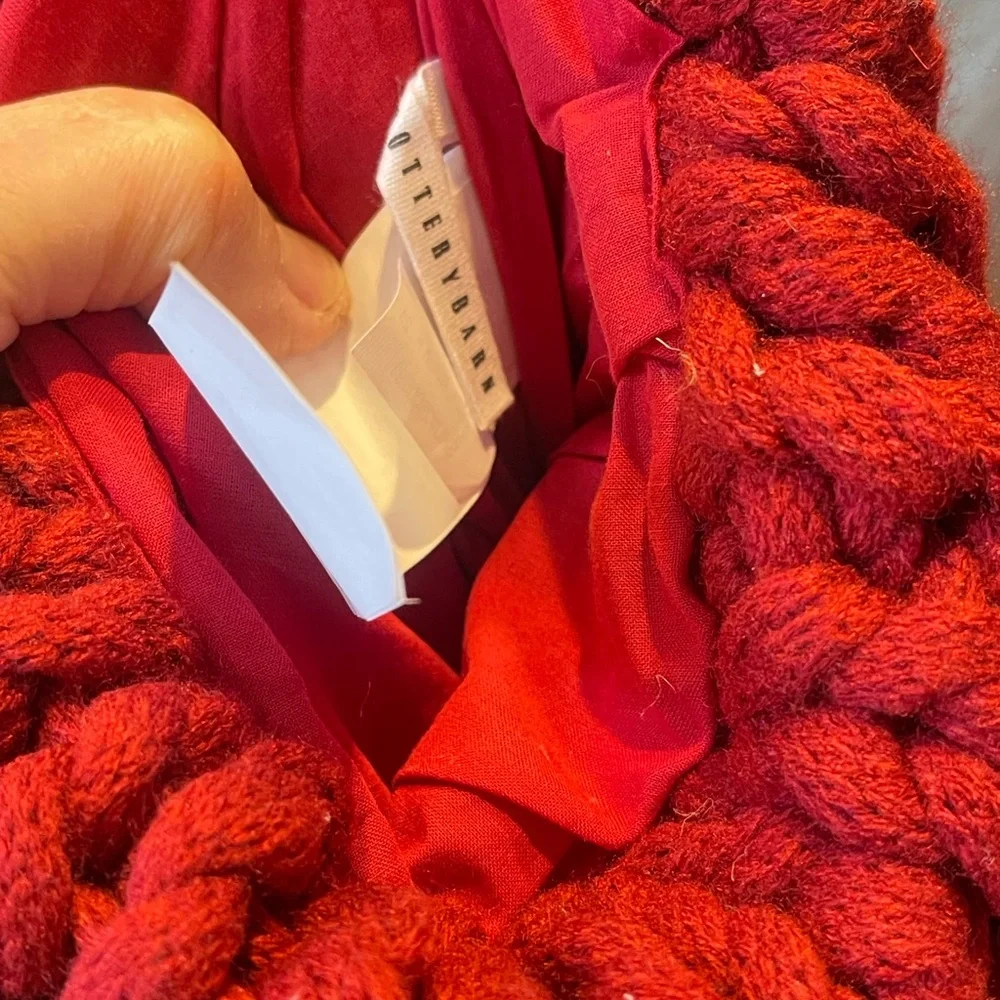 Pottery Barn Lot of 2 Red Colossal Knit Stocking